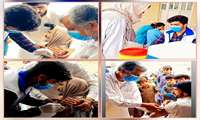 حضور تیم واکسیناسیون شبکه بهداشت و درمان سیب و سوران در محل نماز جمعه